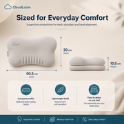 CloudLike Contour Sleep Pillow | Ergonomic Memory Foam Neck Support Pillow for Back and Side Sleepers