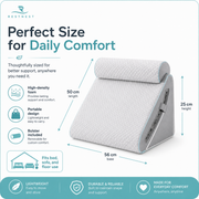 RestNest Adjustable Bed Wedge Pillow with Bolster | Cooling Knit Cover, 20 Flexible Positions, Memory Foam Comfort Support