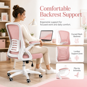 AeroNest Ergonomic Mesh Office Chair with Flip Up Armrests, Built In Lumbar Support, Adjustable Height and Smooth Swivel Base