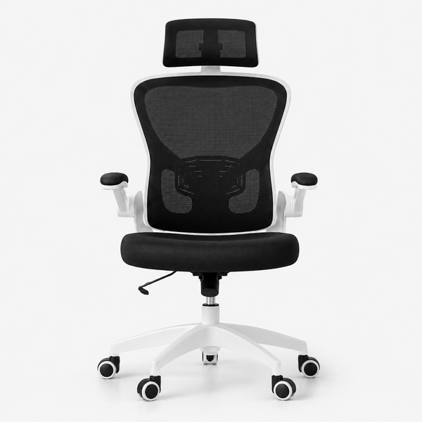 AeroFlex Ergonomic Mesh Office Chair with Adjustable Lumbar Support, 2D Headrest, Flip Up Armrests and Recline Tilt for Home Office