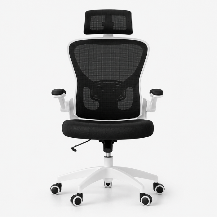 AeroFlex Ergonomic Mesh Office Chair with Adjustable Lumbar Support, 2D Headrest, Flip Up Armrests and Recline Tilt for Home Office