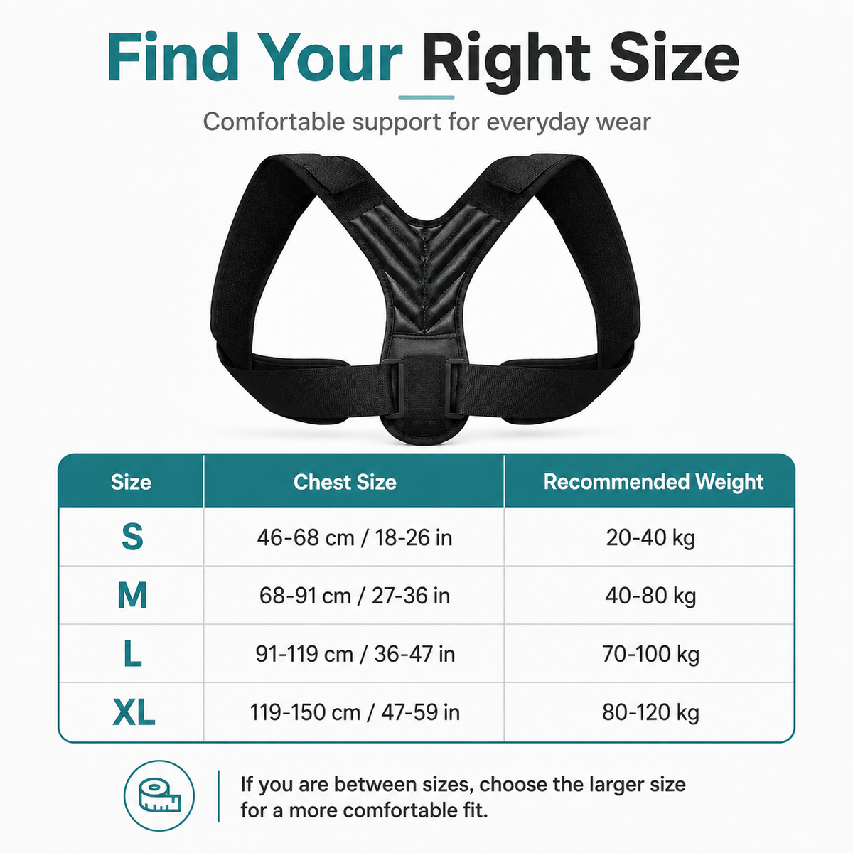 Adjustable Back & Shoulder Support Brace for Men and Women – Posture Support Belt with Comfortable Straps for Everyday Wear