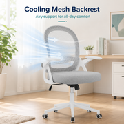 Ergonomic Mesh Office Chair with Adjustable Lumbar Support and Flip-Up Armrests for Home & Work Use