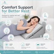 RestNest Adjustable Bed Wedge Pillow with Bolster | Cooling Knit Cover, 20 Flexible Positions, Memory Foam Comfort Support