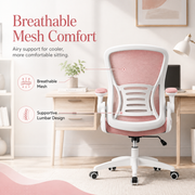 AeroNest Ergonomic Mesh Office Chair with Flip Up Armrests, Built In Lumbar Support, Adjustable Height and Smooth Swivel Base