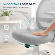 Ergonomic Mesh Office Chair with Adjustable Lumbar Support and Flip-Up Armrests for Home & Work Use