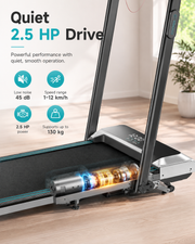 StrideFlex 6-in-1 Folding Treadmill with 1% 6% 12% Incline, Adjustable Retractable Handrail, LED Display, Remote Control and Compact Under Desk Walking Pad for Home & Office