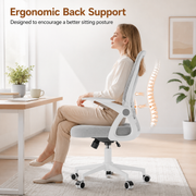 Ergonomic Mesh Office Chair with Adjustable Lumbar Support and Flip-Up Armrests for Home & Work Use