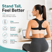 Adjustable Back & Shoulder Support Brace for Men and Women – Posture Support Belt with Comfortable Straps for Everyday Wear