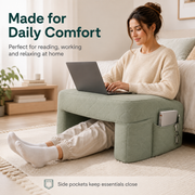 Oversized Reading Support Pillow with Side Pockets, Memory Foam Lap Desk Cushion for Reading, Gaming, Working and Relaxing