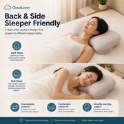 CloudLike Contour Sleep Pillow | Ergonomic Memory Foam Neck Support Pillow for Back and Side Sleepers