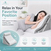 RestNest Adjustable Bed Wedge Pillow with Bolster | Cooling Knit Cover, 20 Flexible Positions, Memory Foam Comfort Support