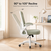 Ergonomic Office Chair with Flip-Up Armrests, Adjustable Height, Lumbar Support & Padded Seat for Home and Workspace