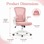 AeroNest Ergonomic Mesh Office Chair with Flip Up Armrests, Built In Lumbar Support, Adjustable Height and Smooth Swivel Base