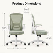 Ergonomic Office Chair with Flip-Up Armrests, Adjustable Height, Lumbar Support & Padded Seat for Home and Workspace
