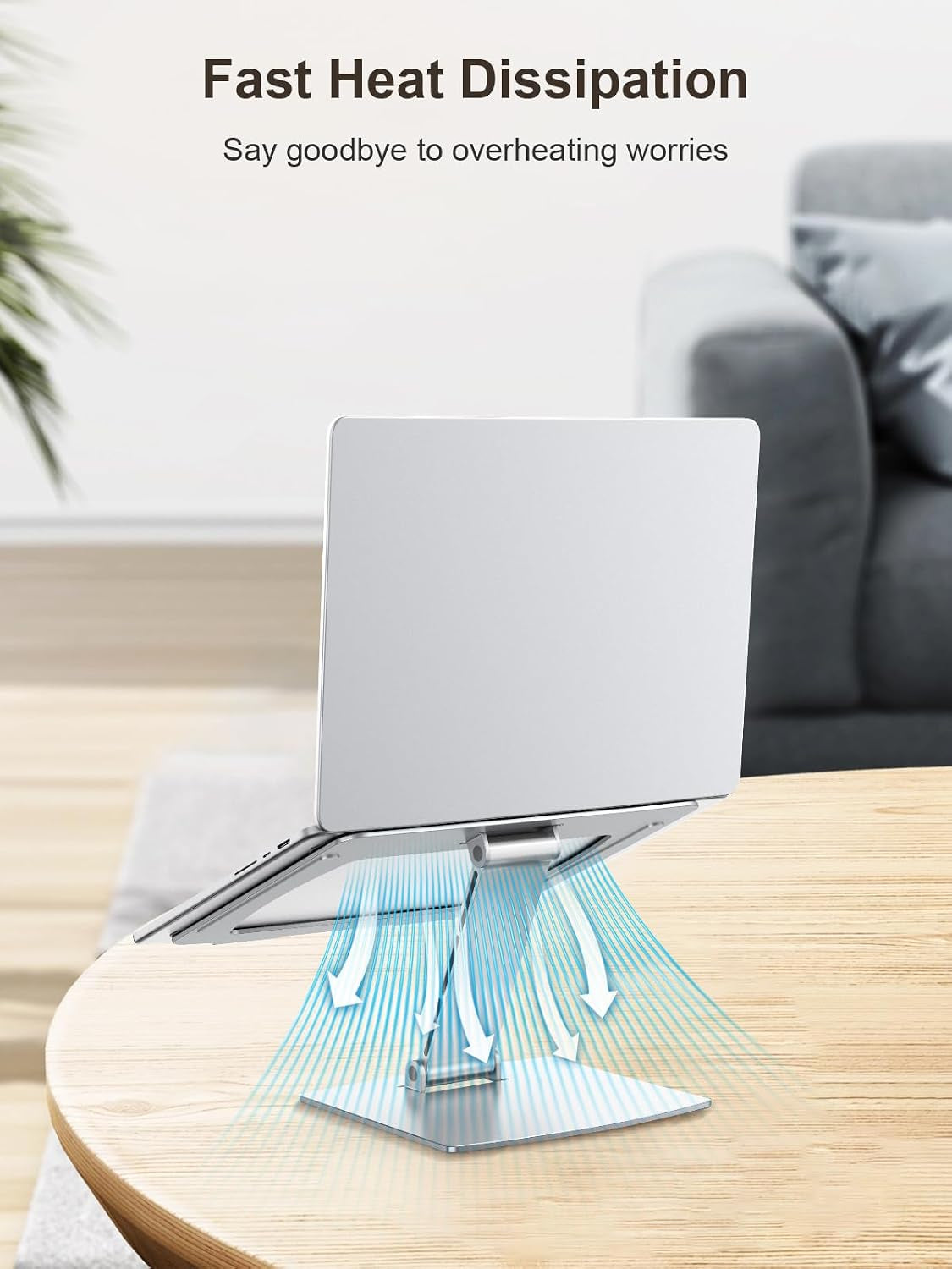 CIRYCASE Ergonomic Adjustable Laptop Stand, Aluminum Cooling Riser for Desk, Portable and Foldable Holder Compatible with MacBook Air/Pro and HP Notebooks (10-16")