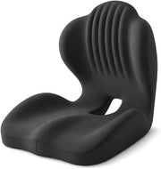 Ergonomic Seat Cushion with Lumbar Support – L-Shaped Memory Foam Back Rest with Removable Washable Cover for Office, Car & Home