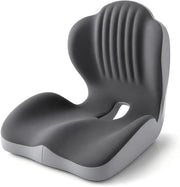 Ergonomic Seat Cushion with Lumbar Support – L-Shaped Memory Foam Back Rest with Removable Washable Cover for Office, Car & Home