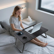 5-Level Adjustable Height Laptop Desk with Foldable Legs, Cup Slot, and Reading Holder - Versatile Bed Tray and Notebook Stand for Sofa, Terrace, and Balcony (56 x 32.5 x 23.3 cm)