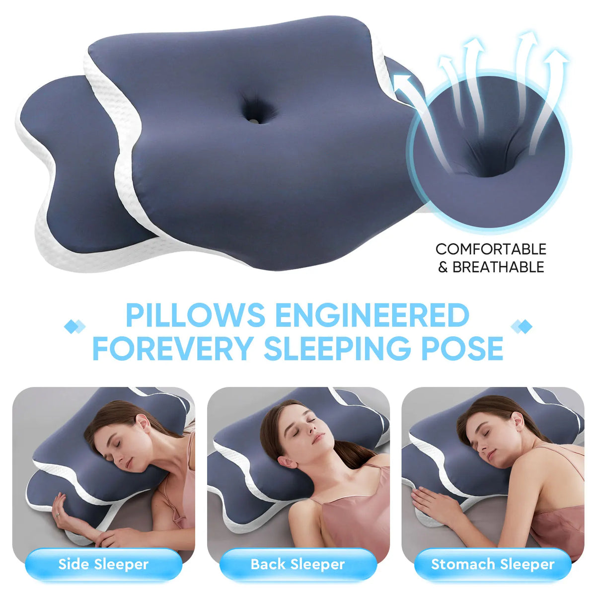 Transform Your Sleep with Our Ergonomic Memory Foam Cervical Pillow - Ultimate Neck Support for All Sleep Positions, Perfect for Relieving Neck Pain!