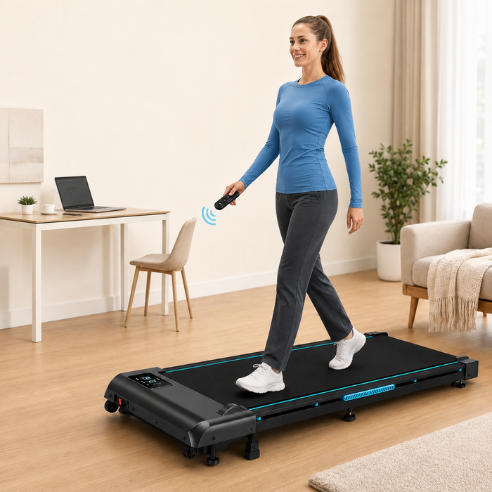 4-in-1 Incline Walking Pad for Home and Office, Portable Under-Desk Treadmill with Remote Control, LED Display, Quiet Motor, Up to 10 km/h, 150 kg Capacity