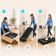4-in-1 Incline Walking Pad for Home and Office, Portable Under-Desk Treadmill with Remote Control, LED Display, Quiet Motor, Up to 10 km/h, 150 kg Capacity
