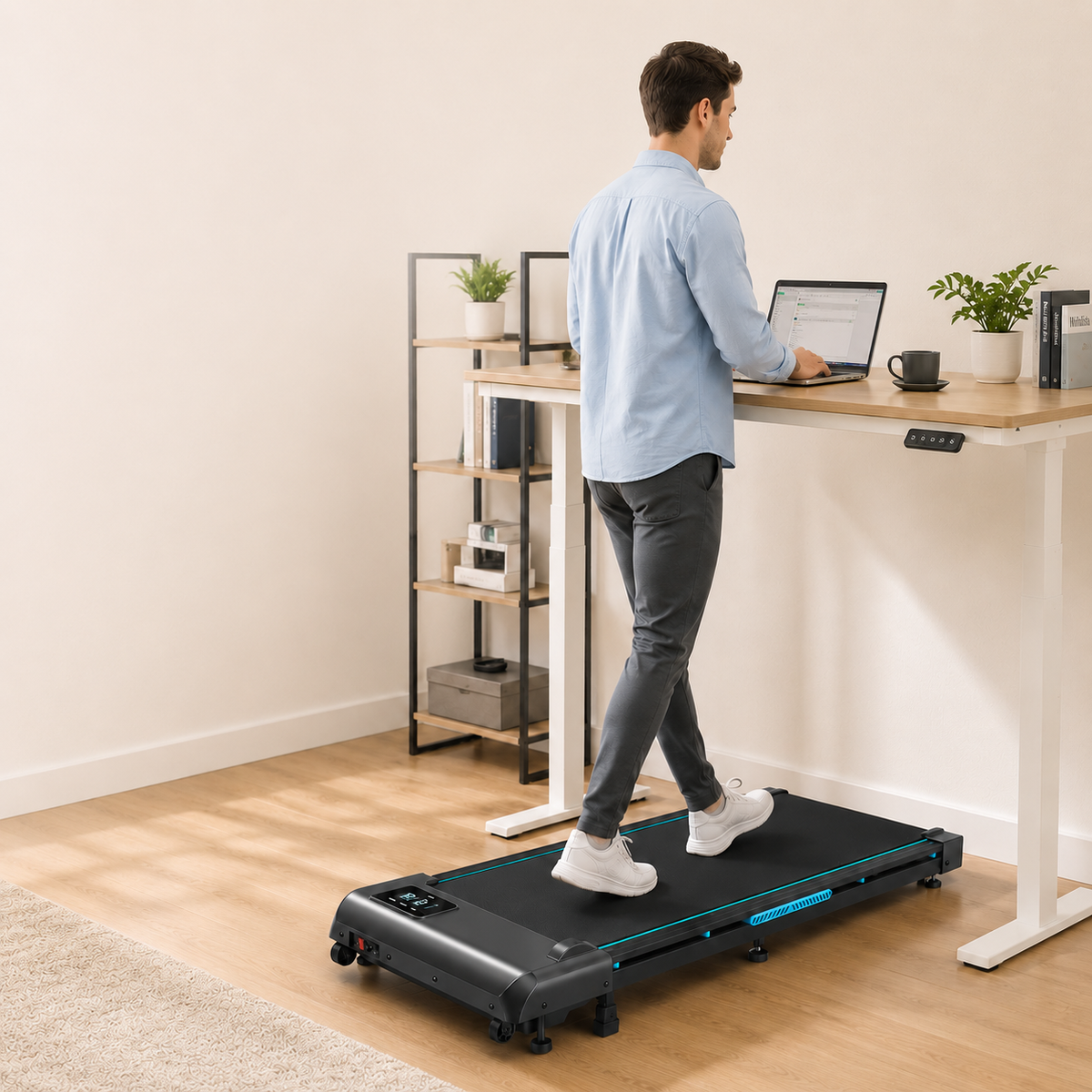 4-in-1 Incline Walking Pad for Home and Office, Portable Under-Desk Treadmill with Remote Control, LED Display, Quiet Motor, Up to 10 km/h, 150 kg Capacity