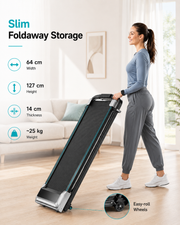 StrideFlex 6-in-1 Folding Treadmill with 1% 6% 12% Incline, Adjustable Retractable Handrail, LED Display, Remote Control and Compact Under Desk Walking Pad for Home & Office