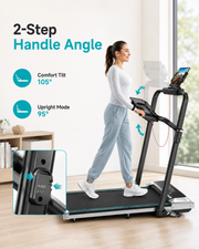 StrideFlex 6-in-1 Folding Treadmill with 1% 6% 12% Incline, Adjustable Retractable Handrail, LED Display, Remote Control and Compact Under Desk Walking Pad for Home & Office