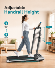 StrideFlex 6-in-1 Folding Treadmill with 1% 6% 12% Incline, Adjustable Retractable Handrail, LED Display, Remote Control and Compact Under Desk Walking Pad for Home & Office