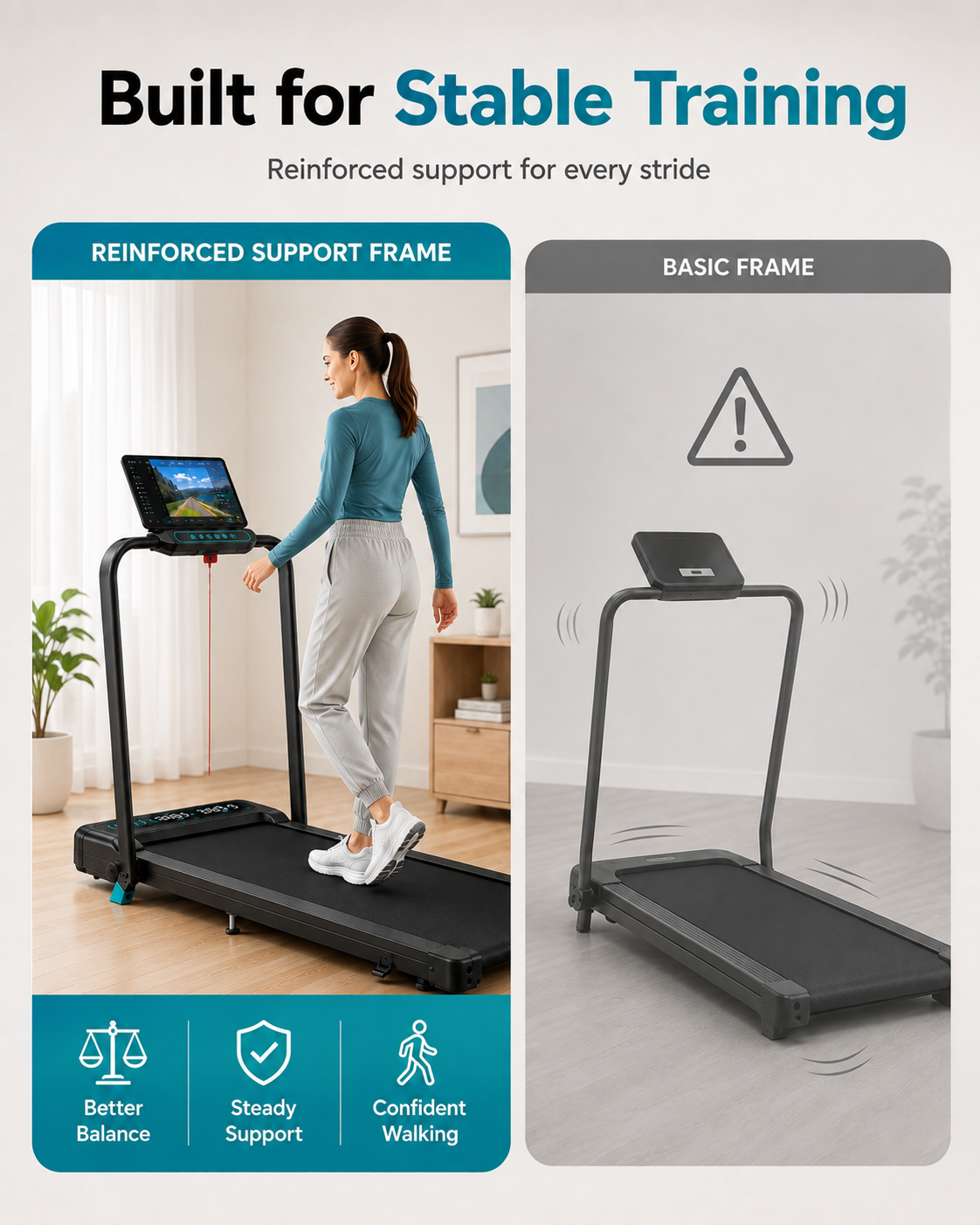 FlexStride 6-in-1 Incline Treadmill for Home & Office | 3 Control Options, 3.0HP Motor, Up to 10 km/h, 145KG Capacity