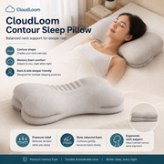 CloudLike Contour Sleep Pillow | Ergonomic Memory Foam Neck Support Pillow for Back and Side Sleepers