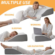 Elevate Your Comfort: 8-Inch Memory Foam Leg Wedge Pillow for Restful Sleep and Relaxation