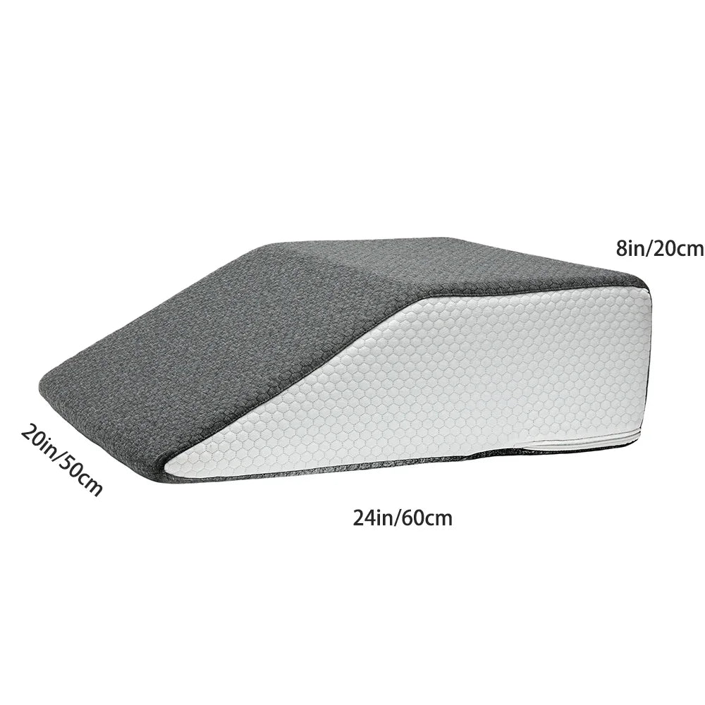 Elevate Your Comfort: 8-Inch Memory Foam Leg Wedge Pillow for Restful Sleep and Relaxation