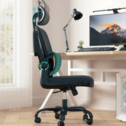 Adjustable Ergonomic Mesh Desk Chair with 2D Headrest, Flexible Lumbar Support, Foldable Armrests and Reclining Rocking Function