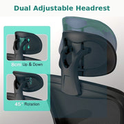 Adjustable Ergonomic Mesh Desk Chair with 2D Headrest, Flexible Lumbar Support, Foldable Armrests and Reclining Rocking Function