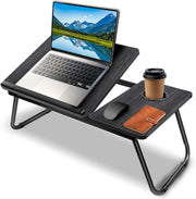 5-Level Adjustable Height Laptop Desk with Foldable Legs, Cup Slot, and Reading Holder - Versatile Bed Tray and Notebook Stand for Sofa, Terrace, and Balcony (56 x 32.5 x 23.3 cm)